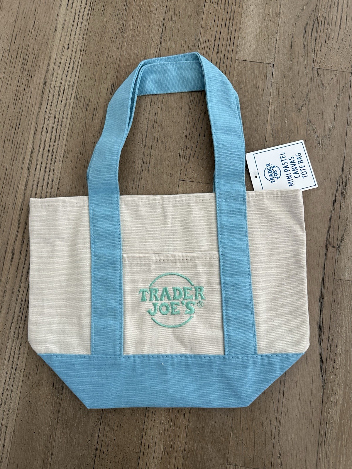 Trader Joe’s 4 Mini Pastel Canvas Tote Bags Set Lavender Pink Blue Green NWT