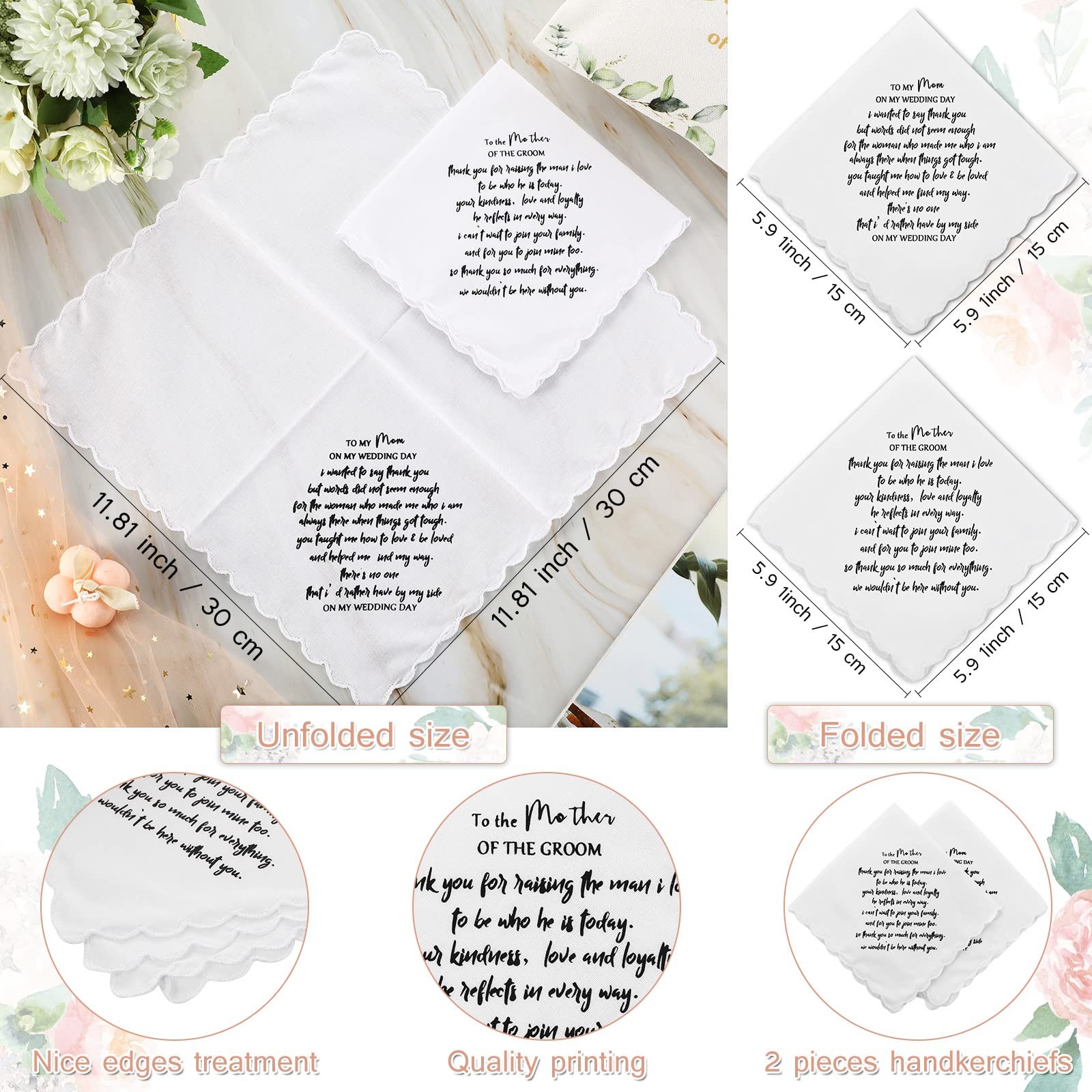 Sadnyy 4 Pcs Mother of The Groom 9.06 * 5.91 * 0.63 inches, multi colors