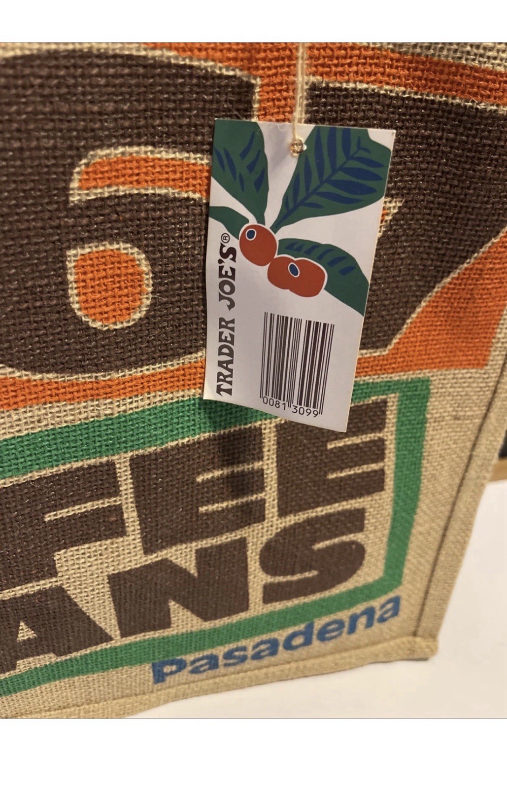 Trader Joe’s Jute Bag Reusable | 1967 Pasadena Coffee Beans Premium Roast