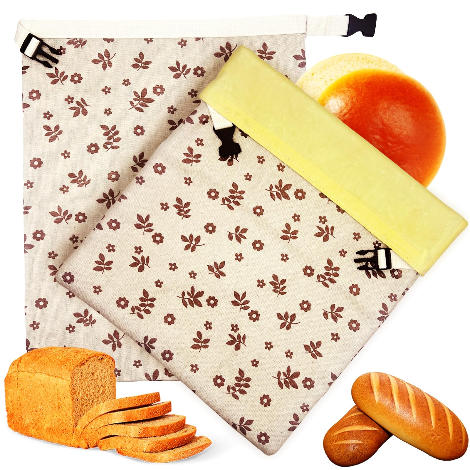 ALIKITCN 2 Packs Reusable Beeswax Bread Bags for Homemade – cotton