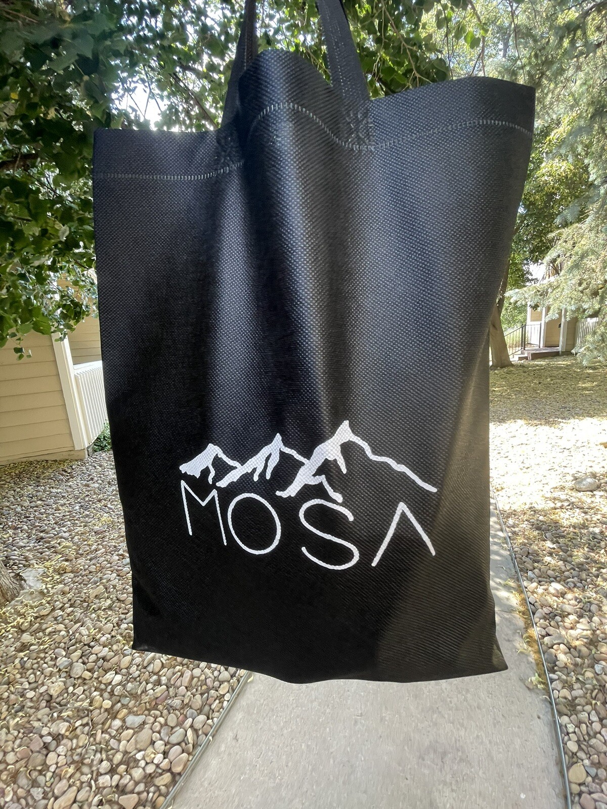 10 pcs MOSA Reusable Grocery Bags Elegant Shopping Bags Stylish Tote Bags Black