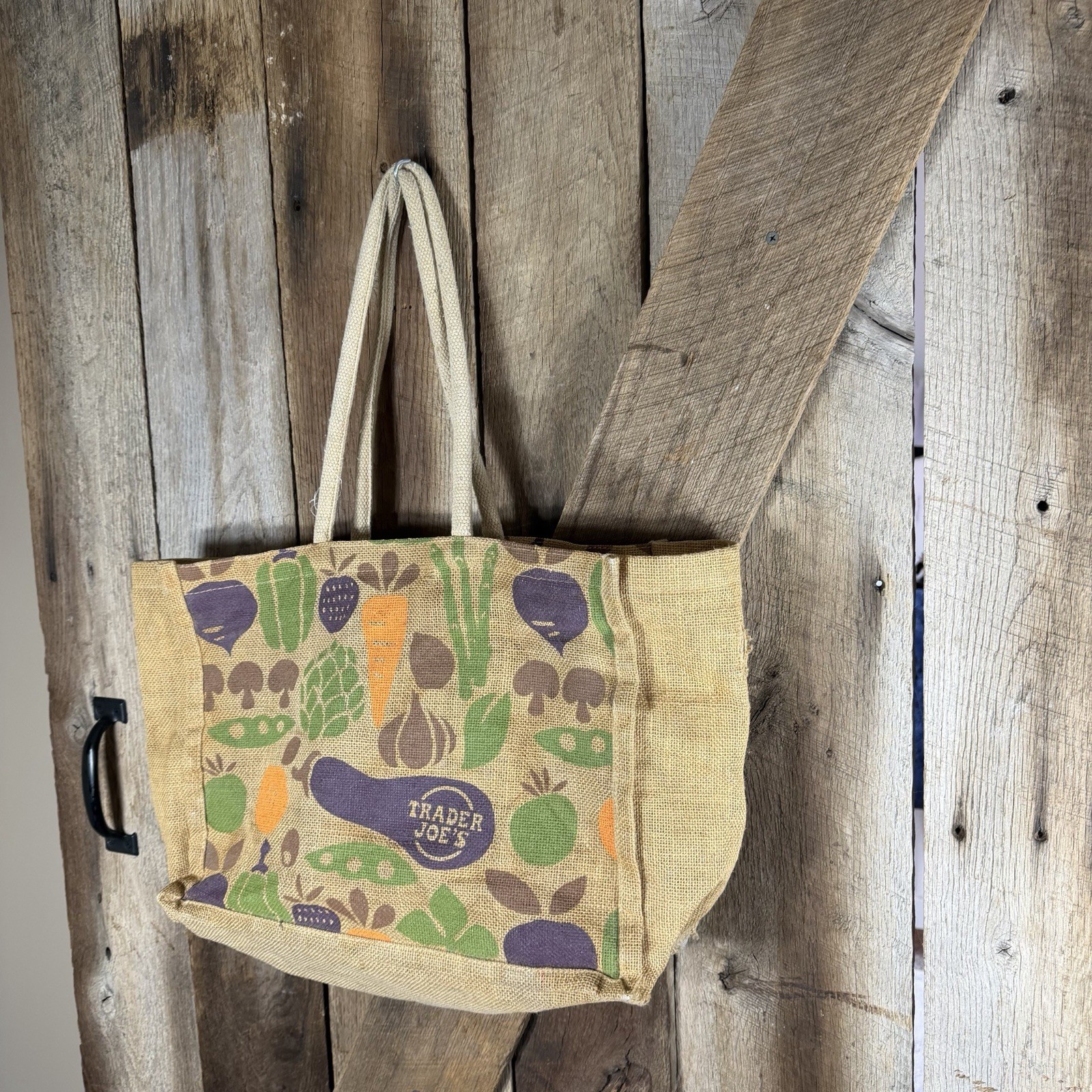 Trader Joe’s Jute Burlap Reusable Shopping Grocery Tote Bag
