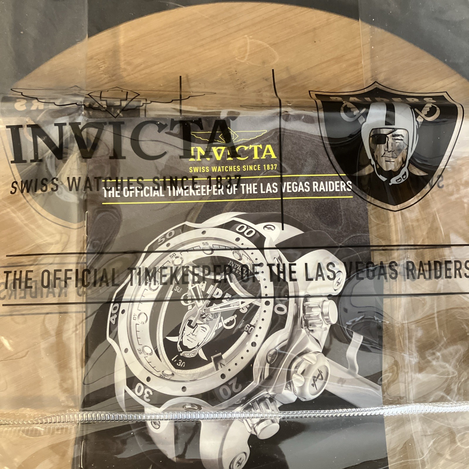 Vegas Raiders Invicta Clear Tote Grocery Travel Shopping Game Bag
