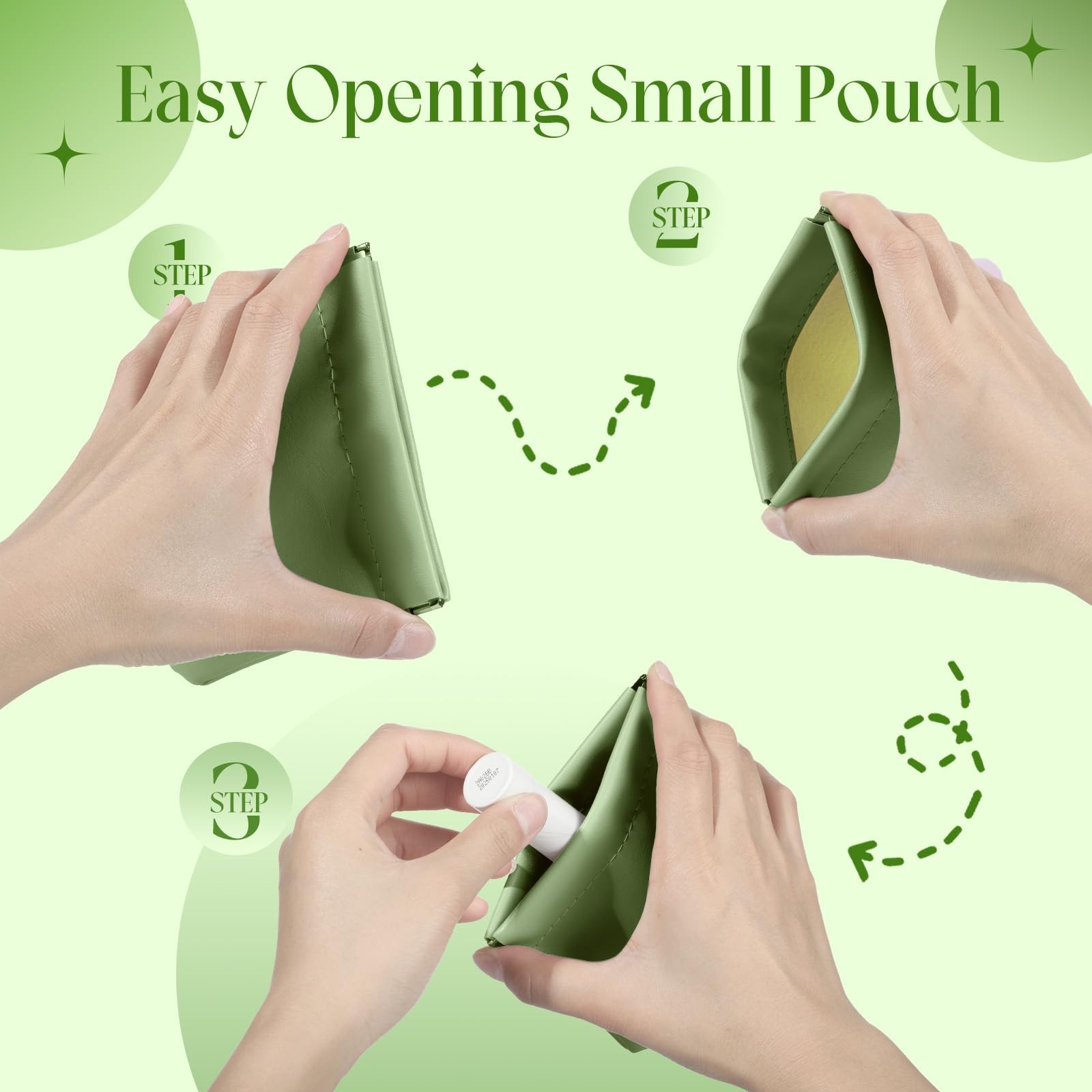 ISKYBOB Pouchic – Personalized Snap Closure Leather Organizer Medium, Macaron