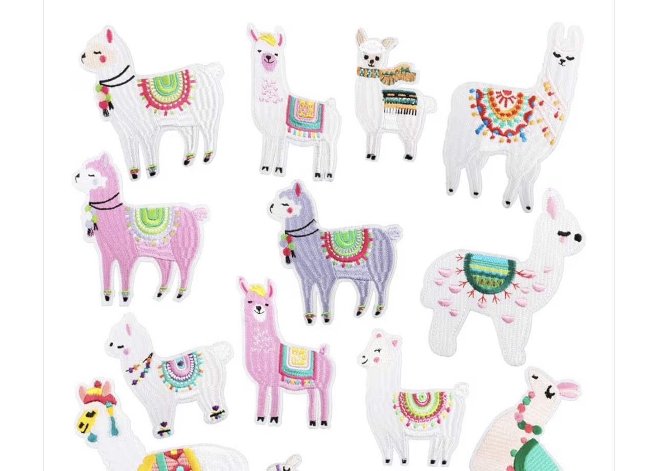 Alpaca Embroidered Mini Tote Bags Bulk 12 Pack 7.5 “ X 7.5”