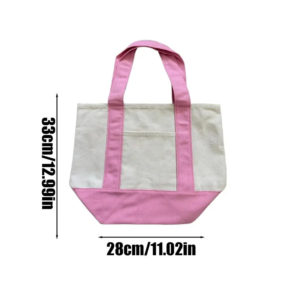 Mini Pastel Canvas Tote Bag Reusable Grocery Shopping Bag Small Eco-Friendly