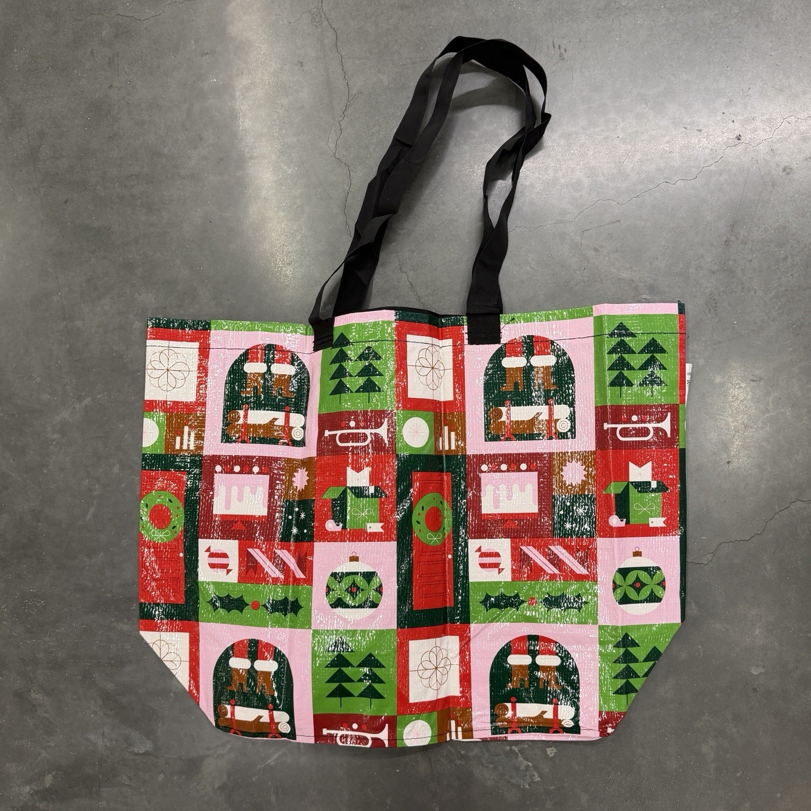 Set of 2 IKEA Vinterfint Christmas Medium Tote Reuseable Shopping Bag 36L 10 Gal