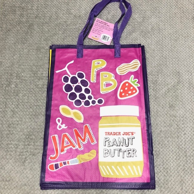 Trader Joes PB&J / Mac & Cheese Reusable Tote Made from Recycled Ocean Plastics