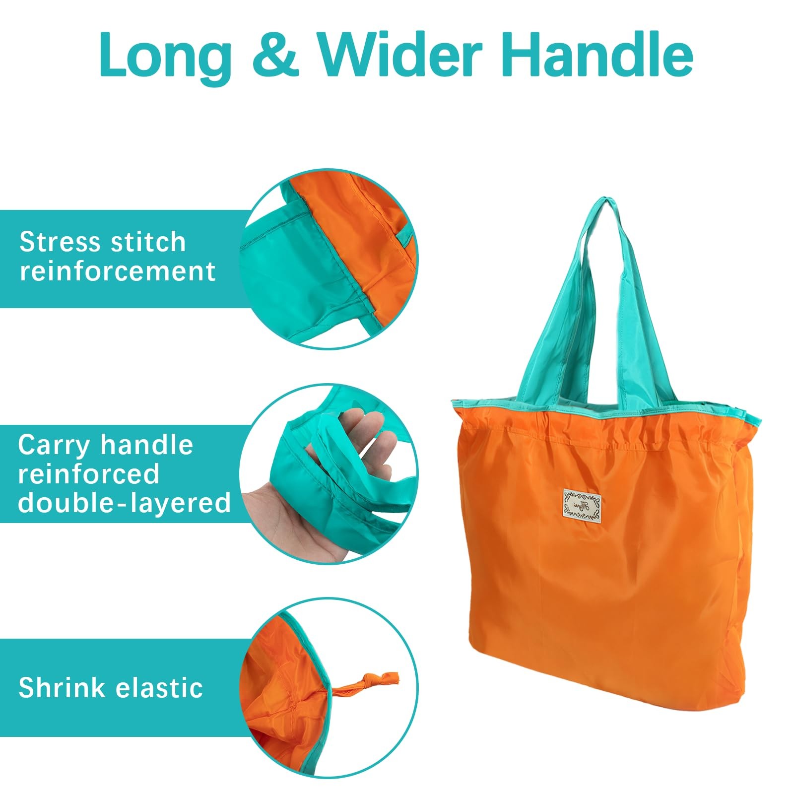 Reusable Grocery Bags, Colorful Shopping Bags,Machine Washable,Foldable,Durab…