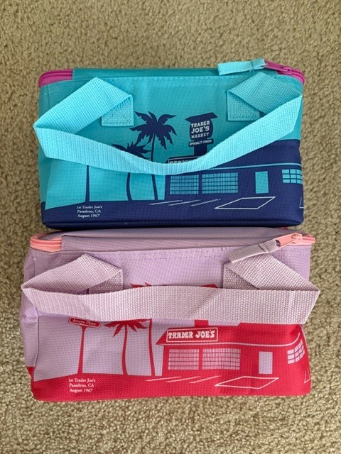 Trader Joe’s Pink Purple Ocean Mini Insulated Tote Bag Summer 2026 Set of 2