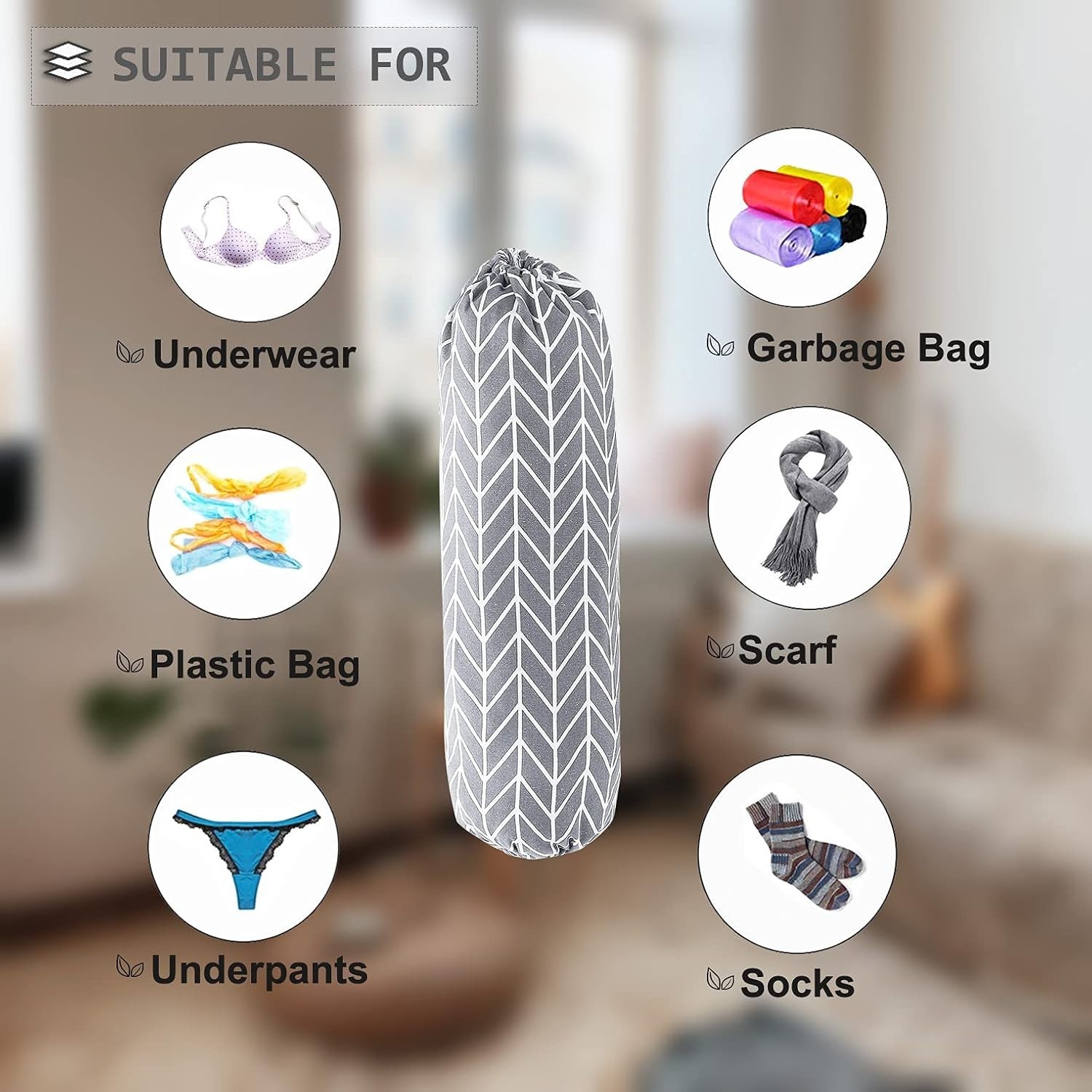 Stylish Adjustable Plastic Bag Holder for Home & Kitchen – Washable, 22×9 Inches