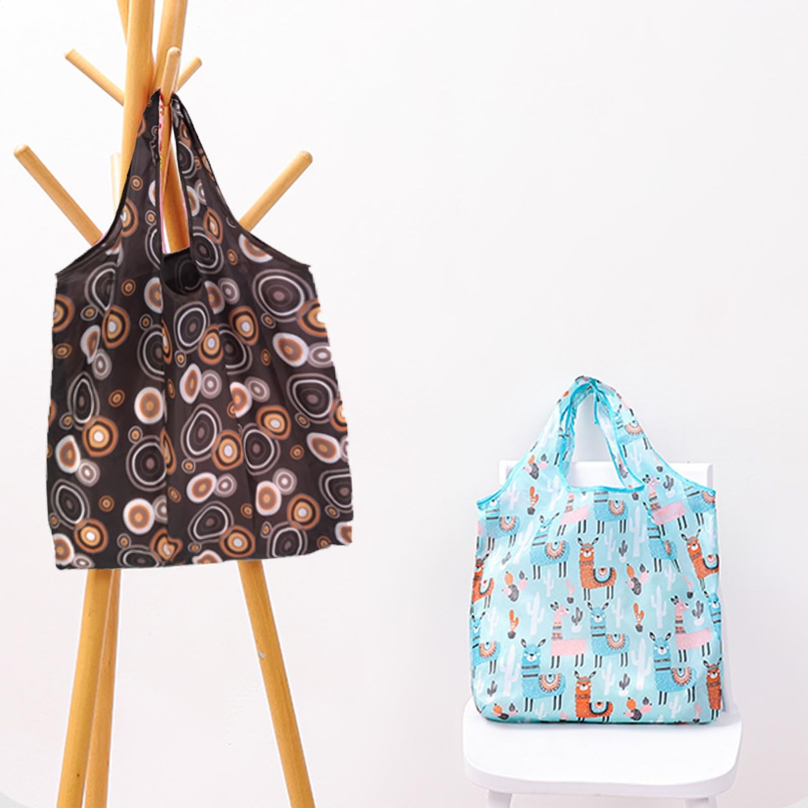 Floral Reusable Grocery Bag Foldable Waterproof Machine Washable Tote 35 PCS