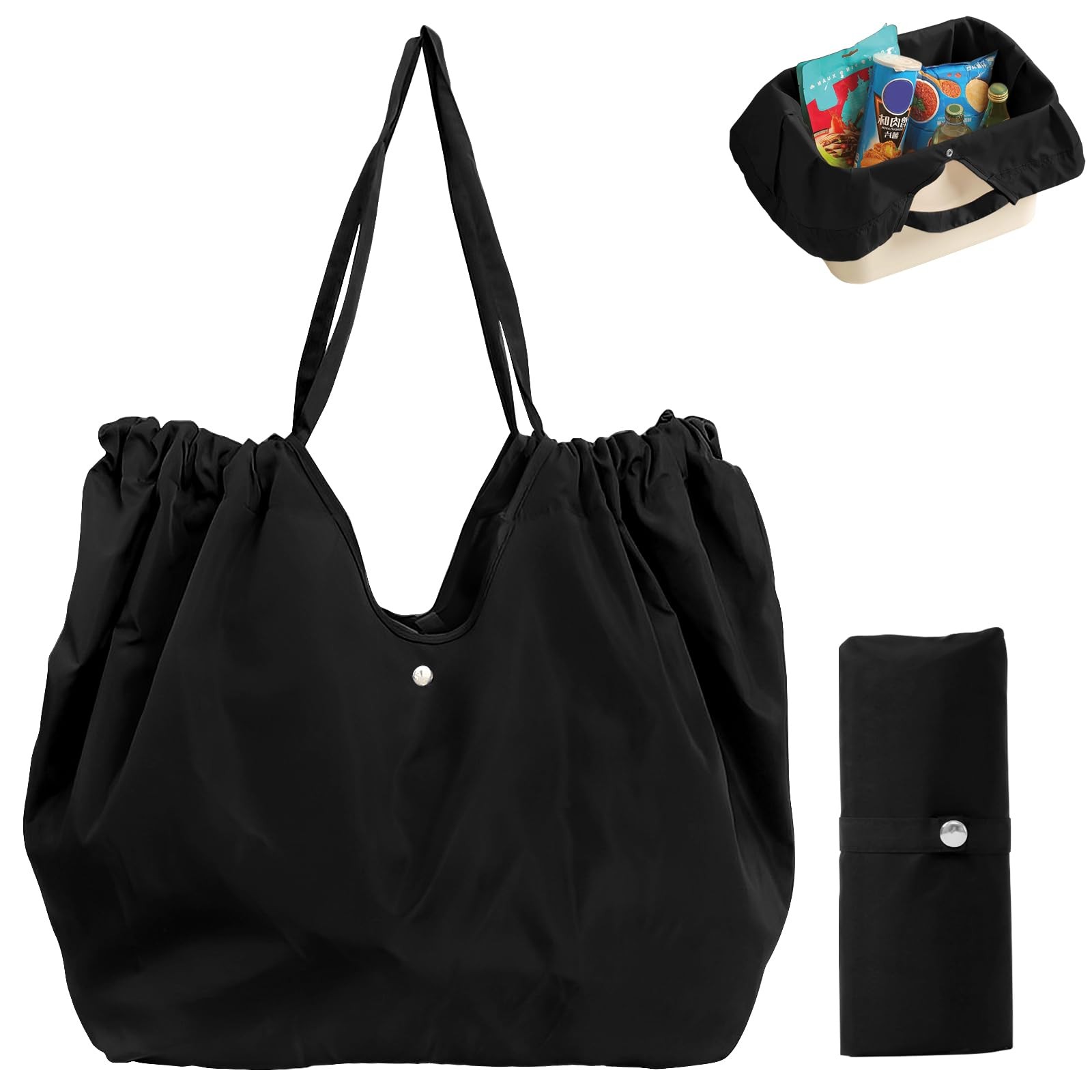 Reusable Grocery Shopping Bags Folding Totes Stretchable Shrinkable Bag