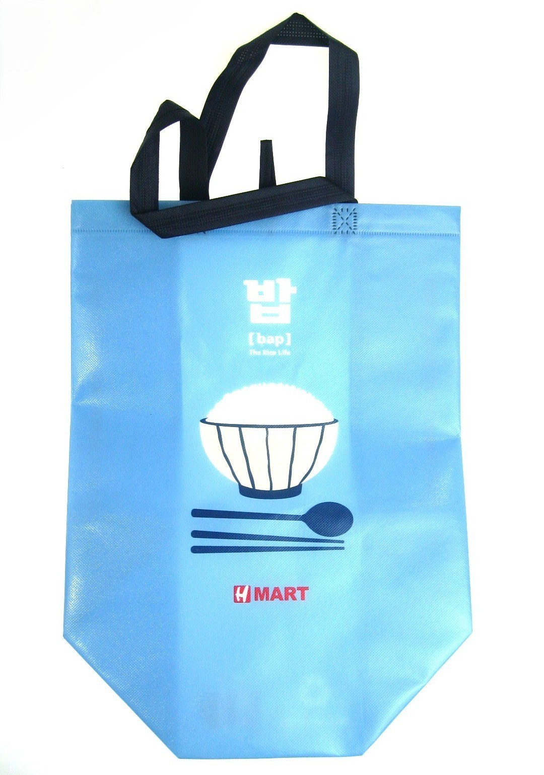H Mart Asian Supermarket Rice Bowl Light Blue Reusable Shopping Tote Bag New