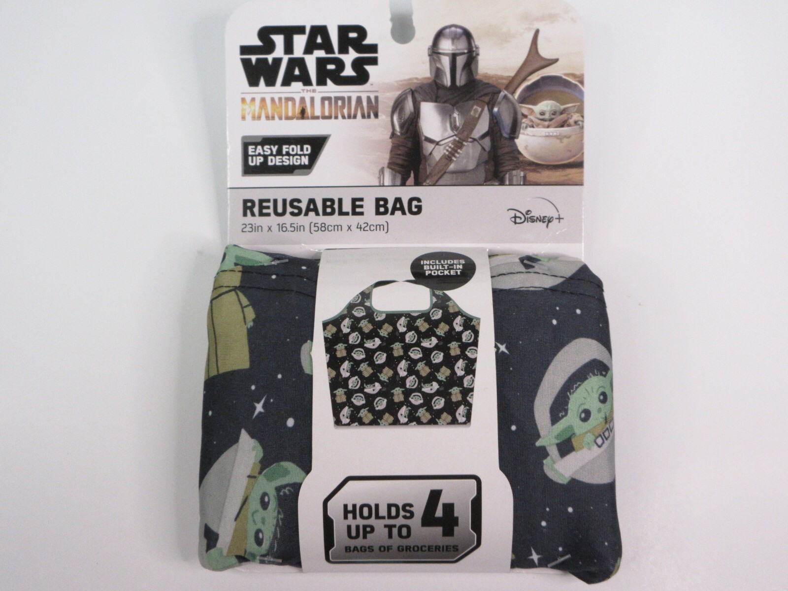 Star Wars The Mandalorian Reusable Bag Grocery Shopping Tote 23″x16x.5″ XL New