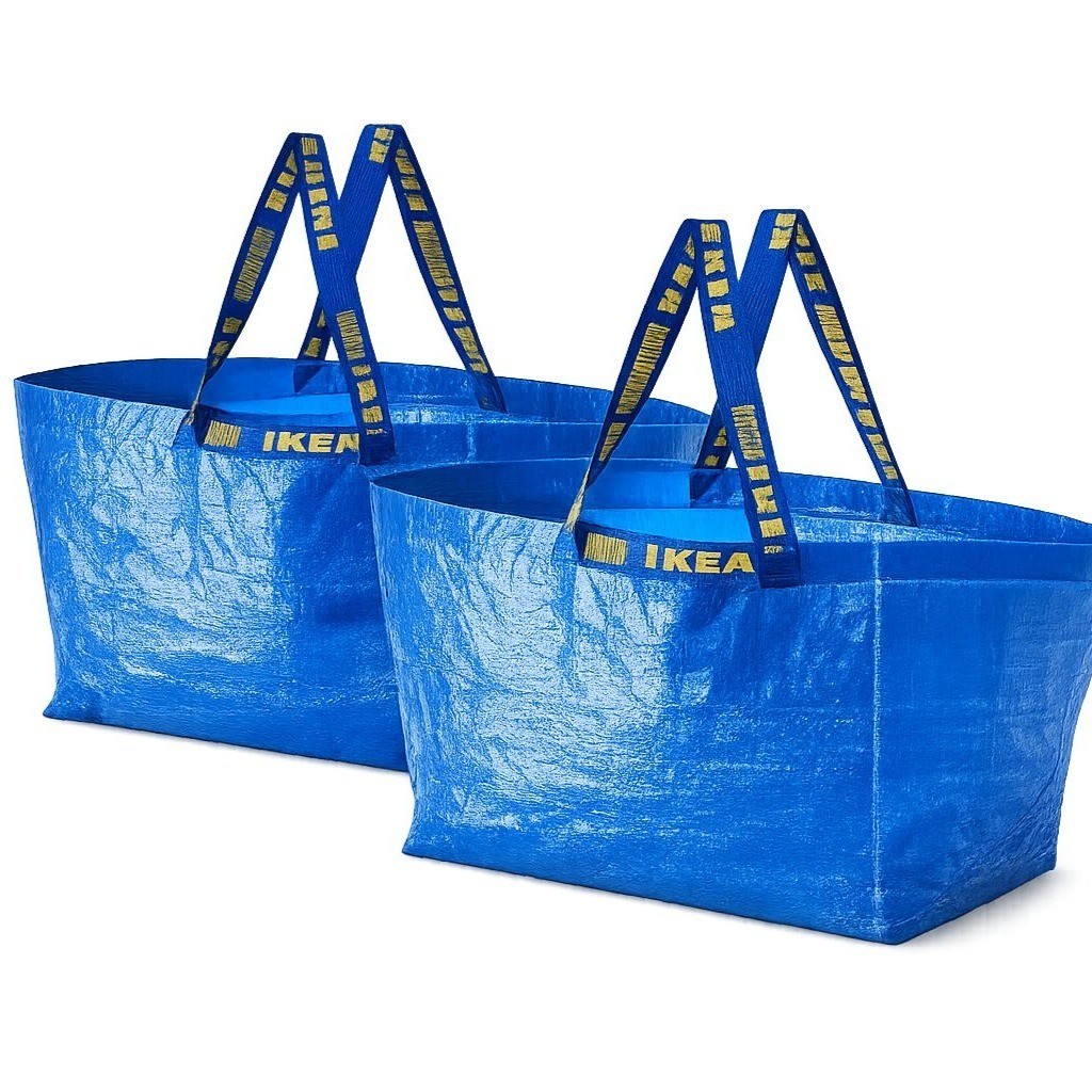 IKEA FRAKTA Bags Set of 2 Large Blue Tote 19 Gallon Storage Laundry Moving u