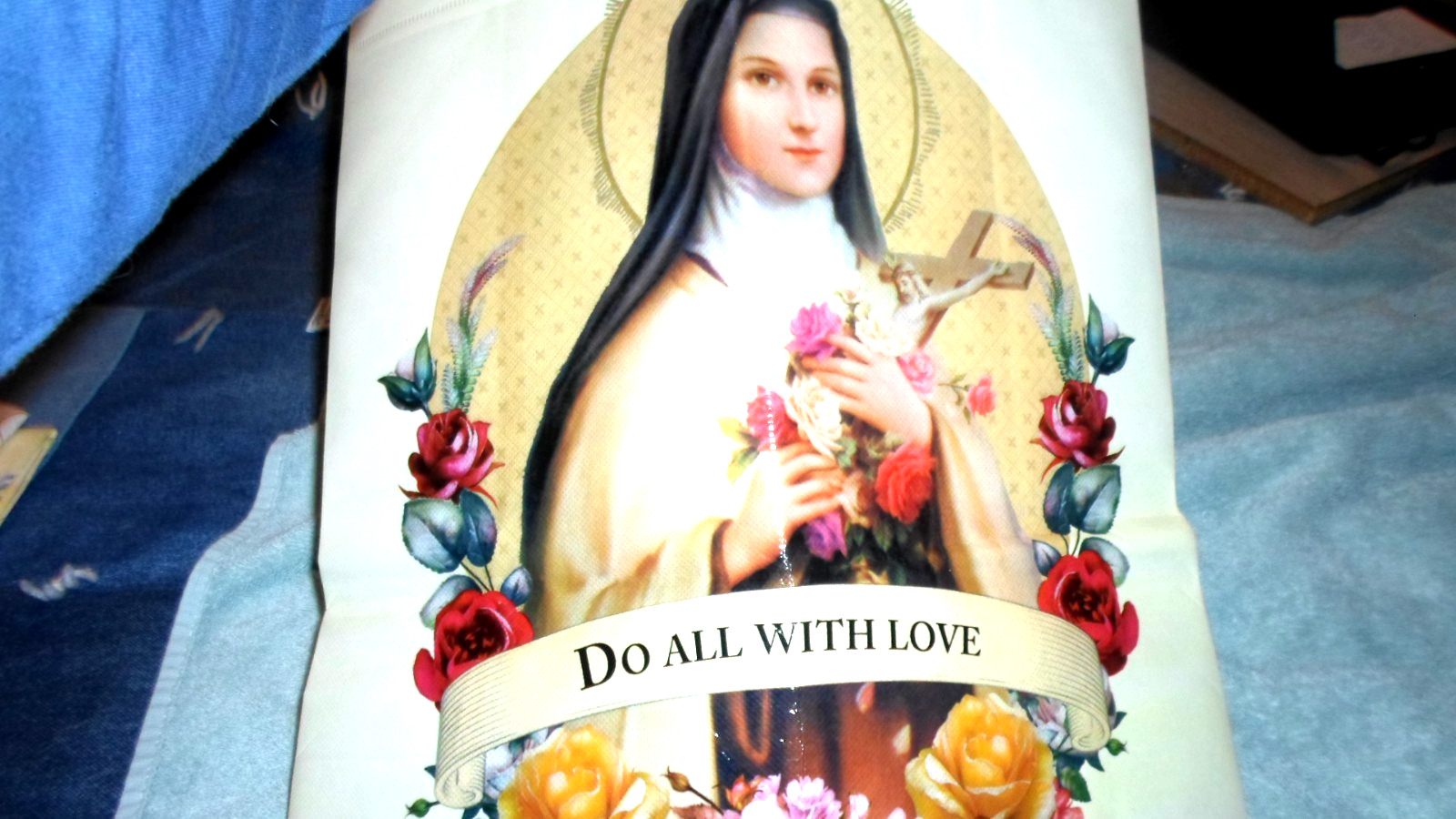Religious shopping bags-4different ones-Catholic themes- 3-18×14 and one13x16.5