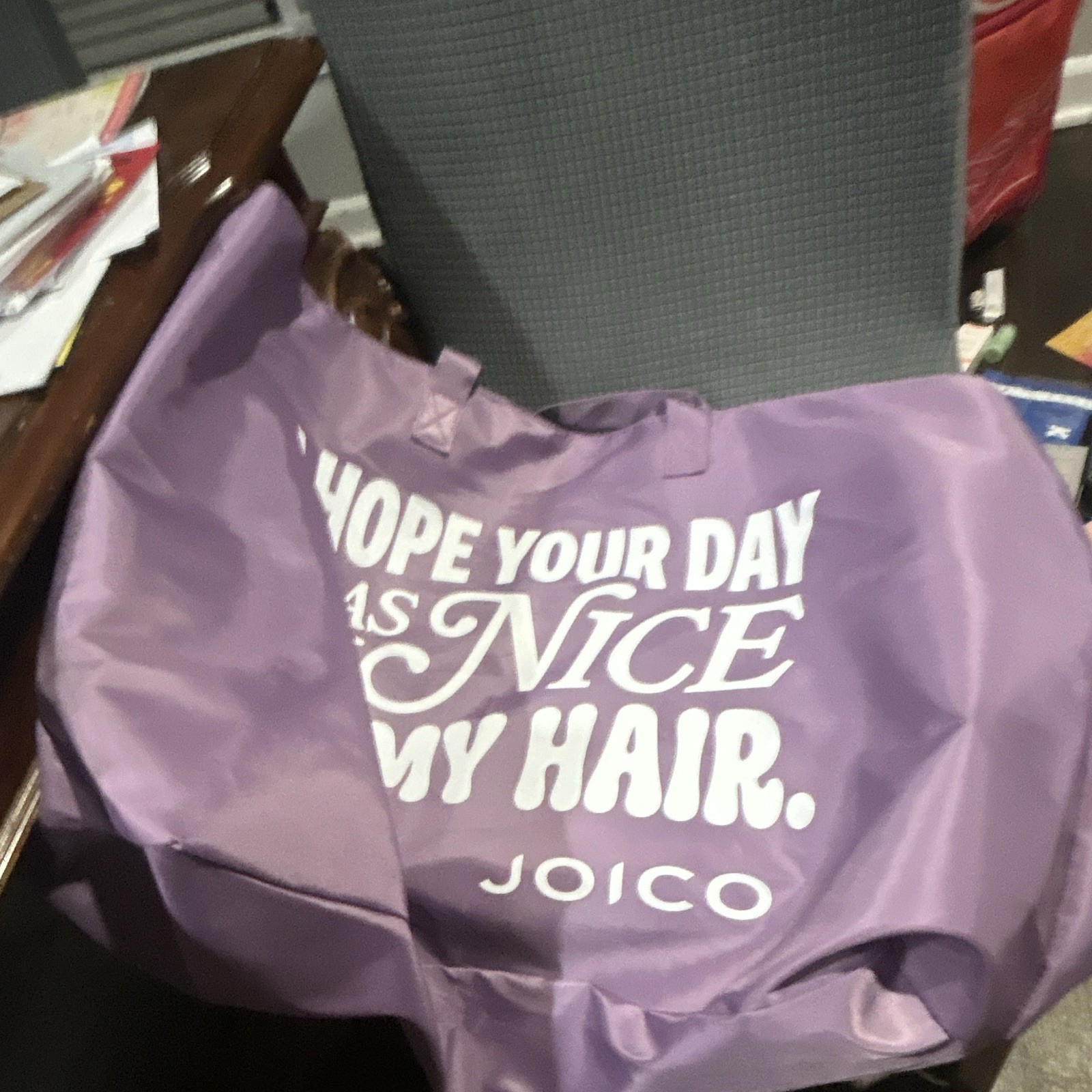 Ulta beauty world 2026 buJoico Purple Bag Text Print 15x8x8 “Hope Your Day…”