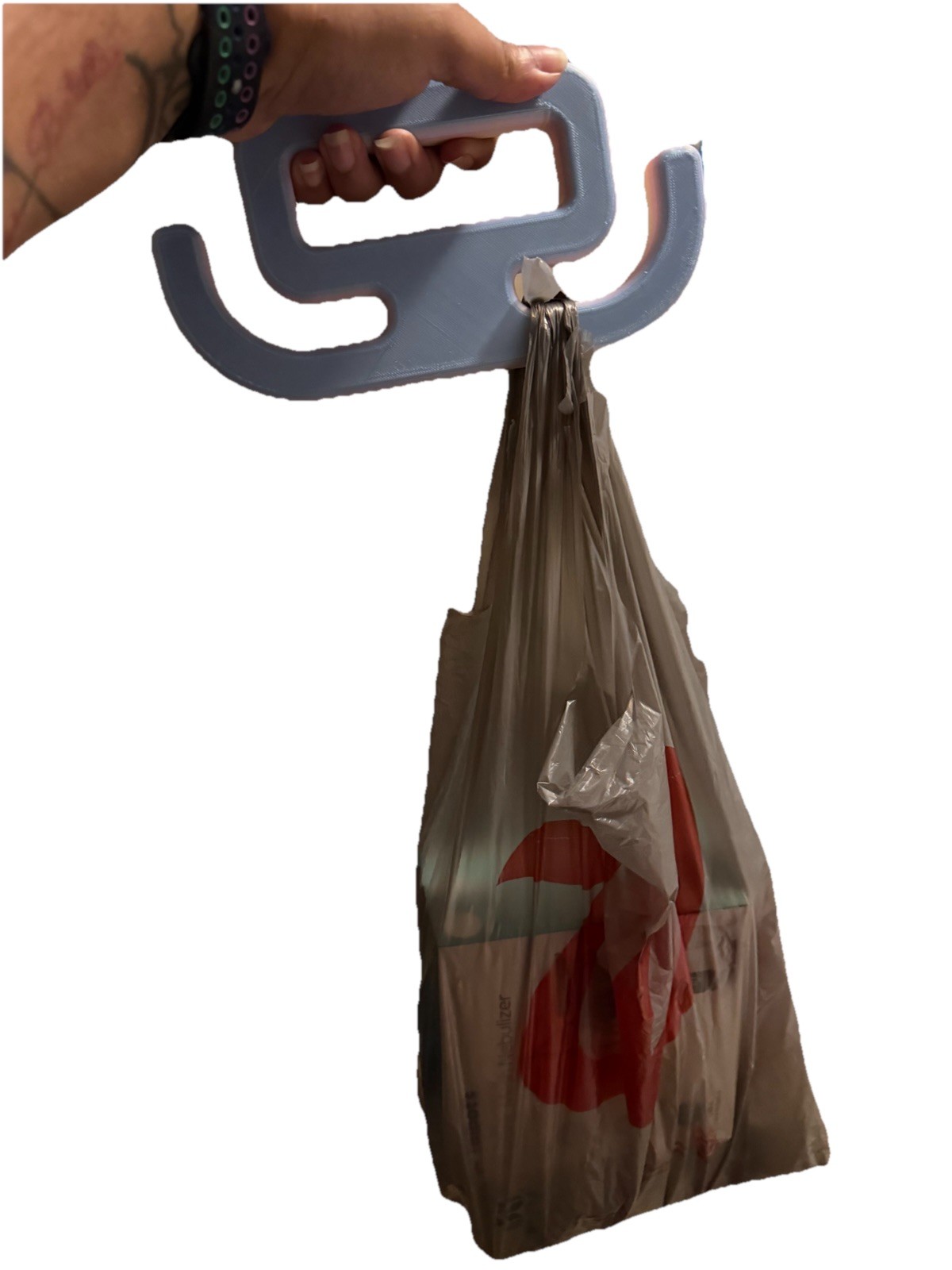 Blue Plastic Shopping Bag Holder Carry Handle Grip Solid