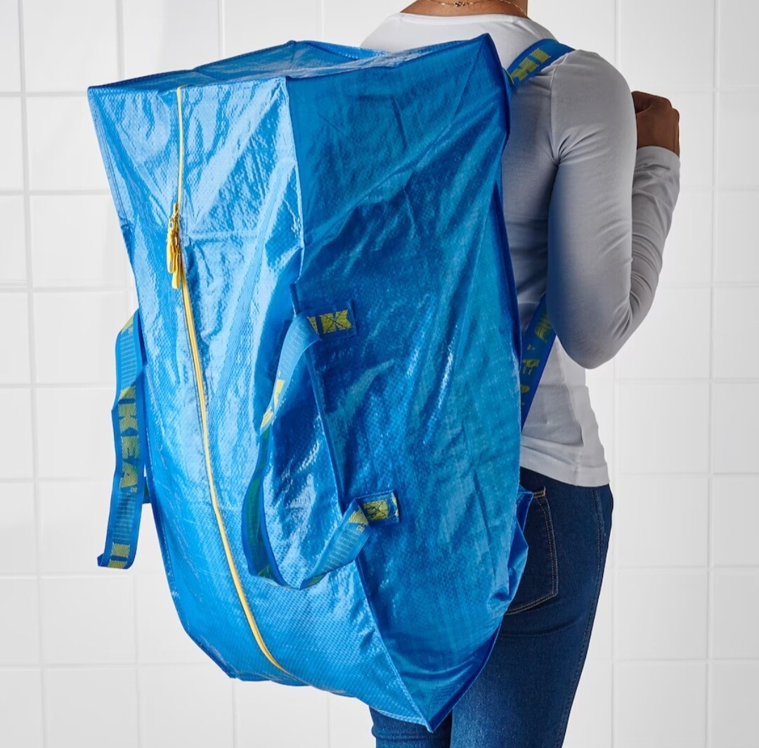 IKEA Thailand Official FRAKTA Large Blue Reusable Shopping Laundry Carrier Bag