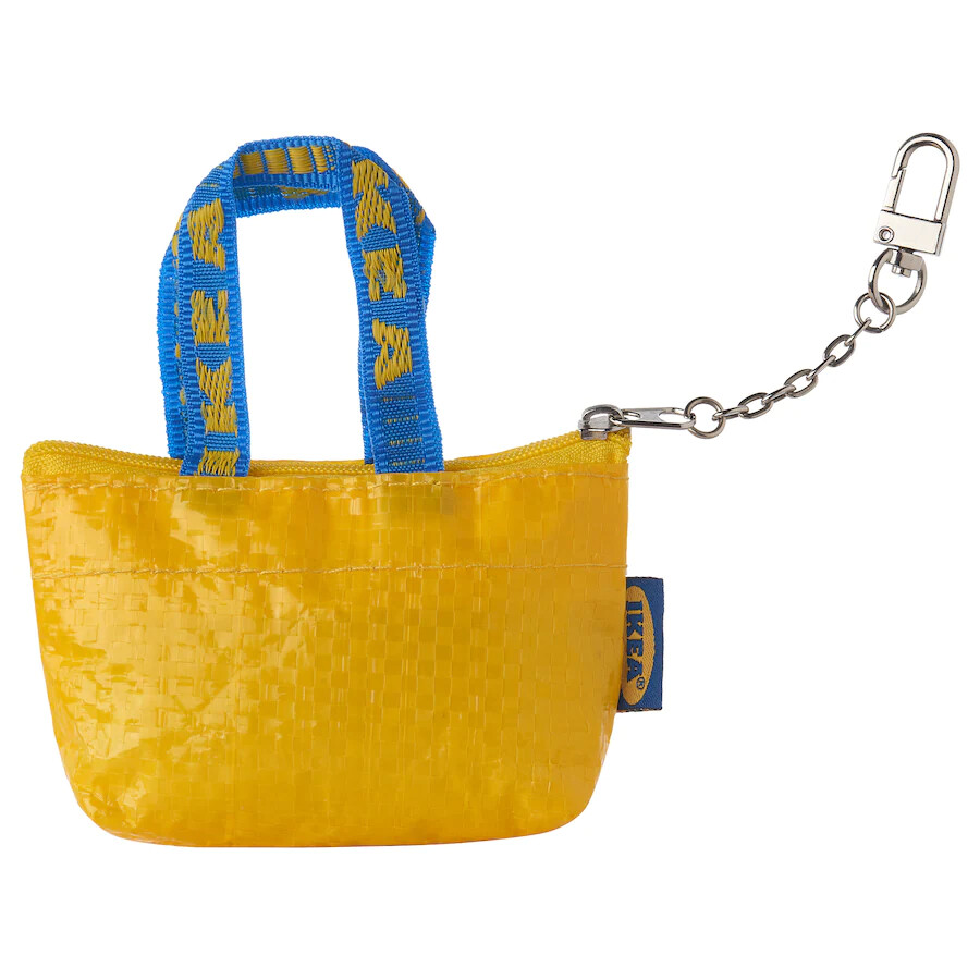 IKEA Thailand 2022 Official KNÖLIG Small Yellow Bag Coin Purse Keyring Keychain