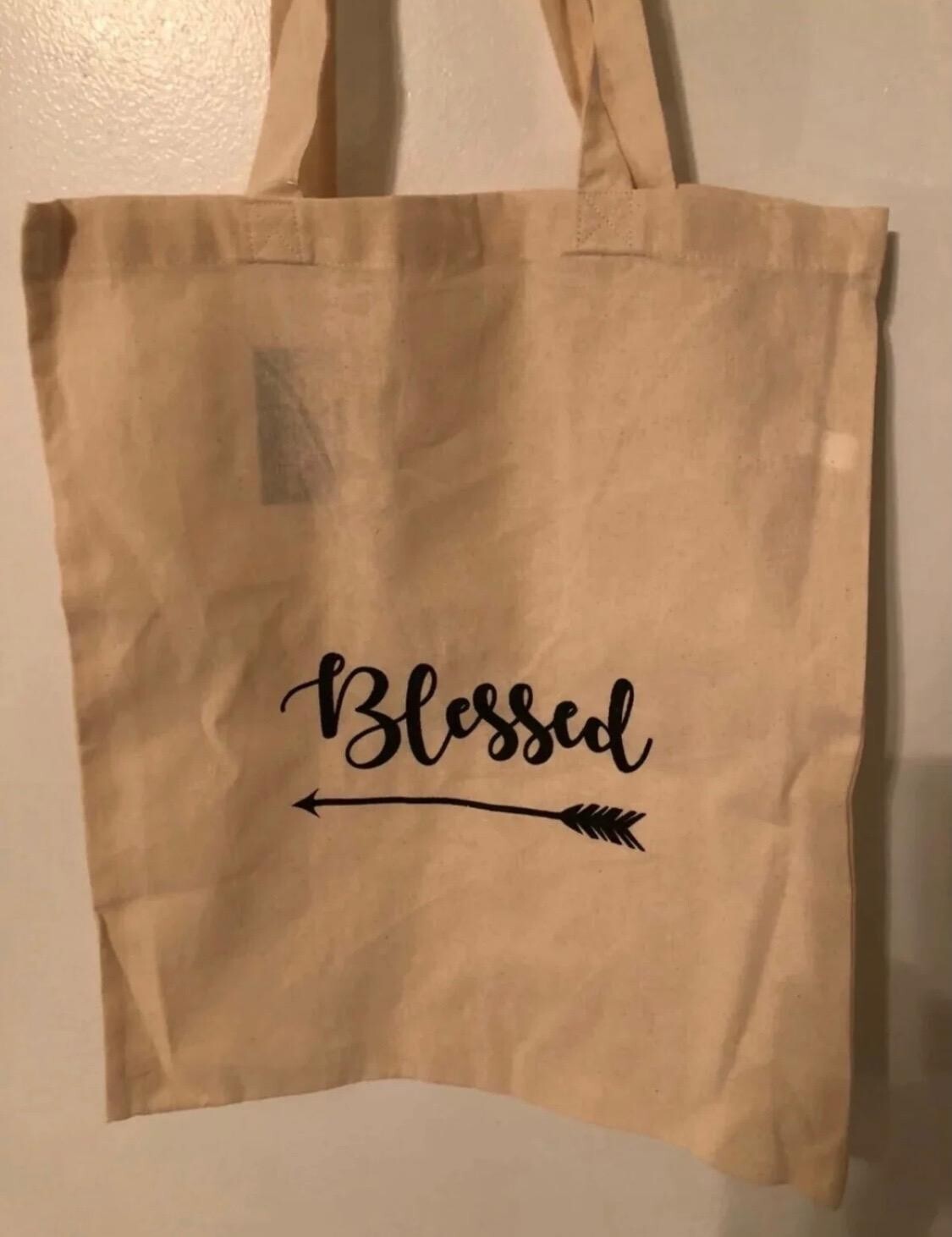 Set Of 2 Cotton Tote Bags “Blessed”