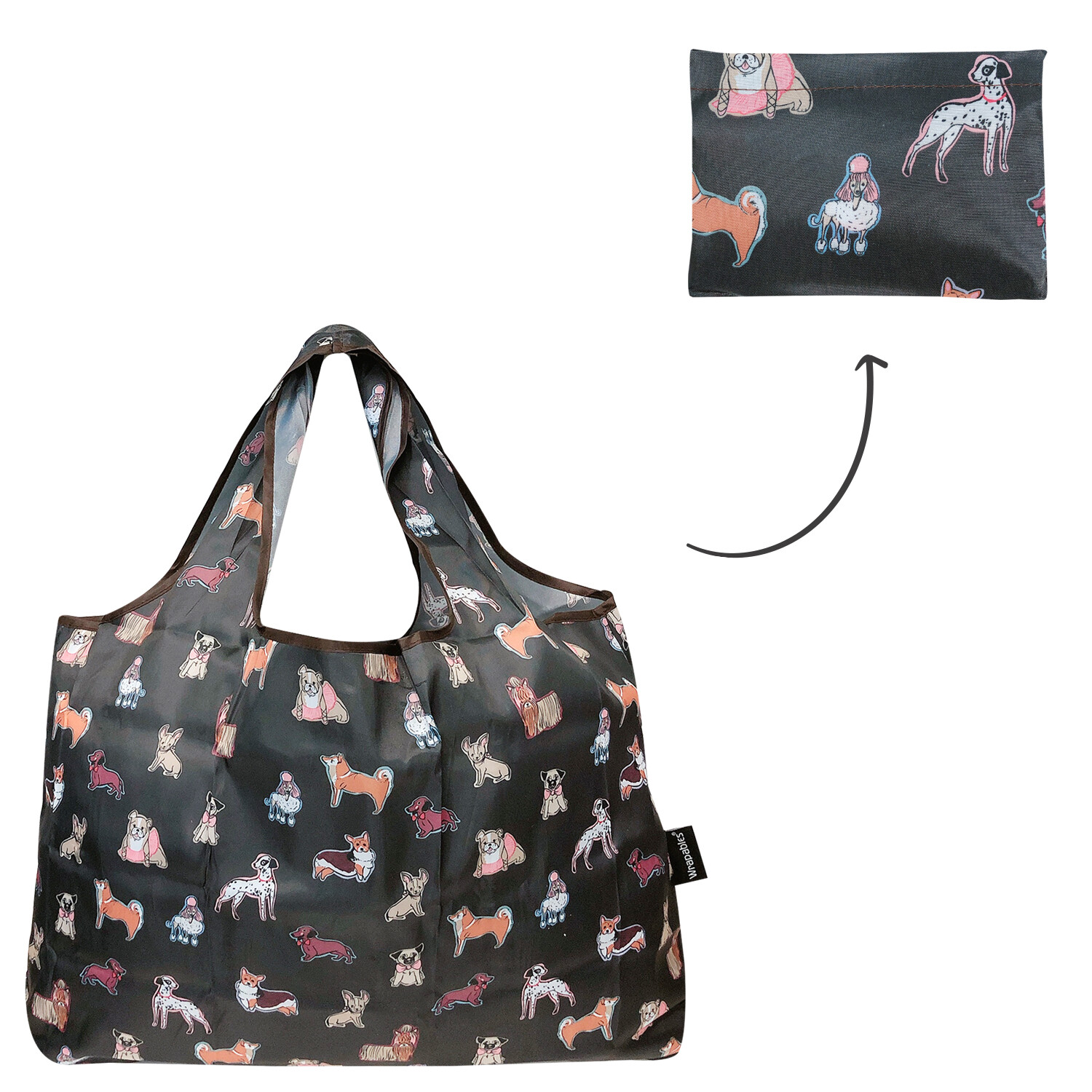 Wrapables Large Foldable Tote Nylon Reusable Grocery Bag