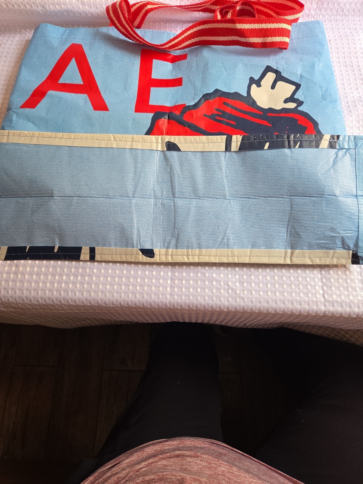 American Eagle Snoopy Reusable Tote Bag Nylon, Large ~19x16in