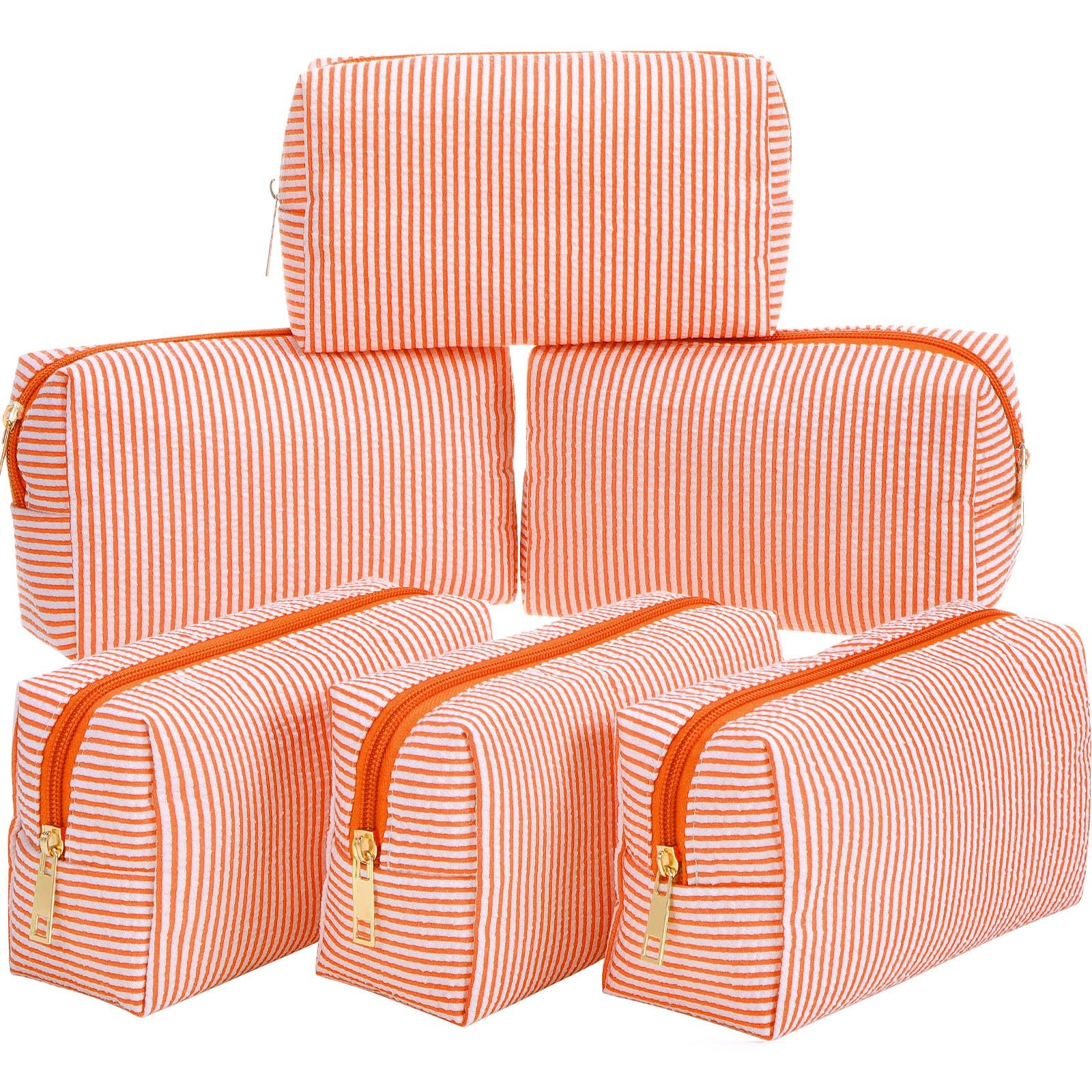 Sanwuta 6 Pcs Seersucker 18 x 10 x 7 cm / 7.09 x 3.94 x 2.76 inch, Orange