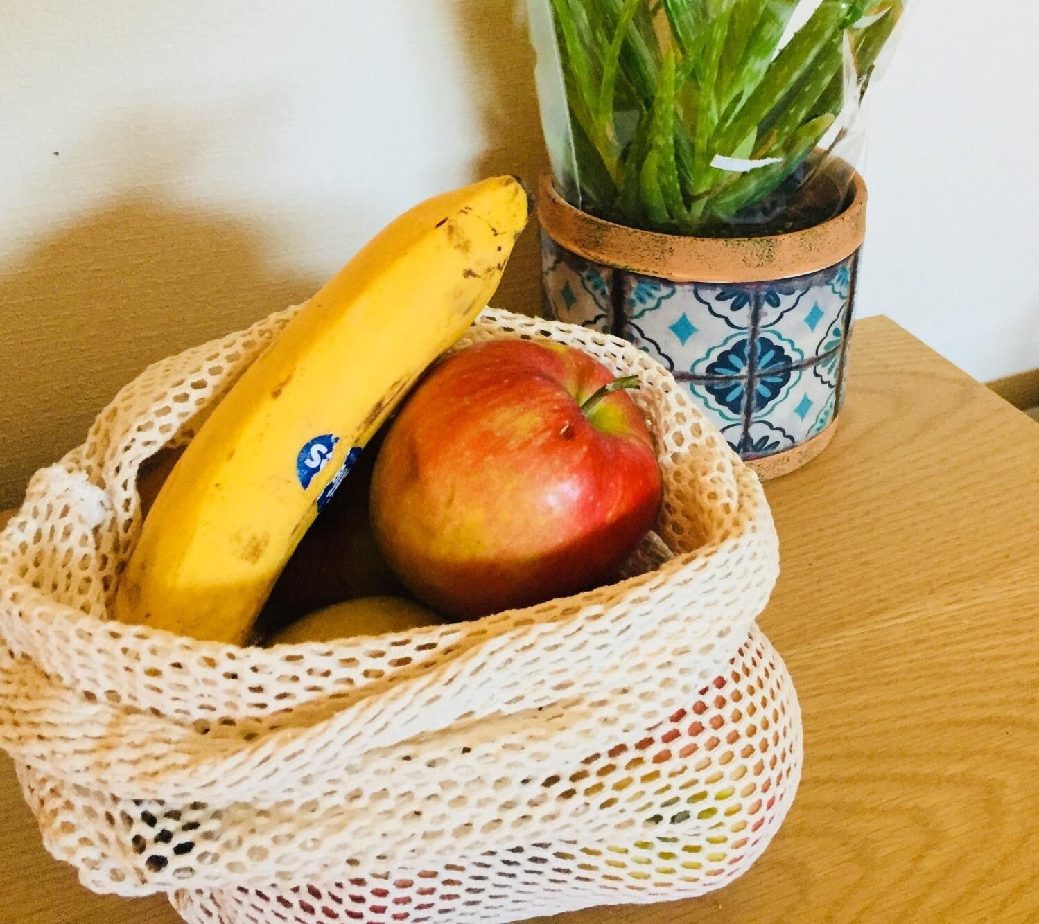 Reusable Produce Bags – Mesh Cotton Fruit and Vegetable Drawstring Bag -Set of 8