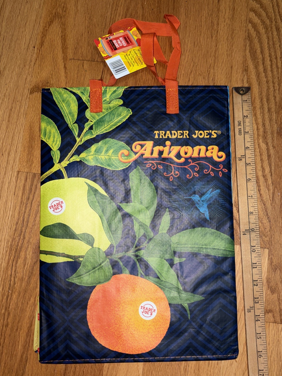 TRADER JOE’S Reusable Shopping Bag Arizona State tote Hummingbird & Citrus NEW