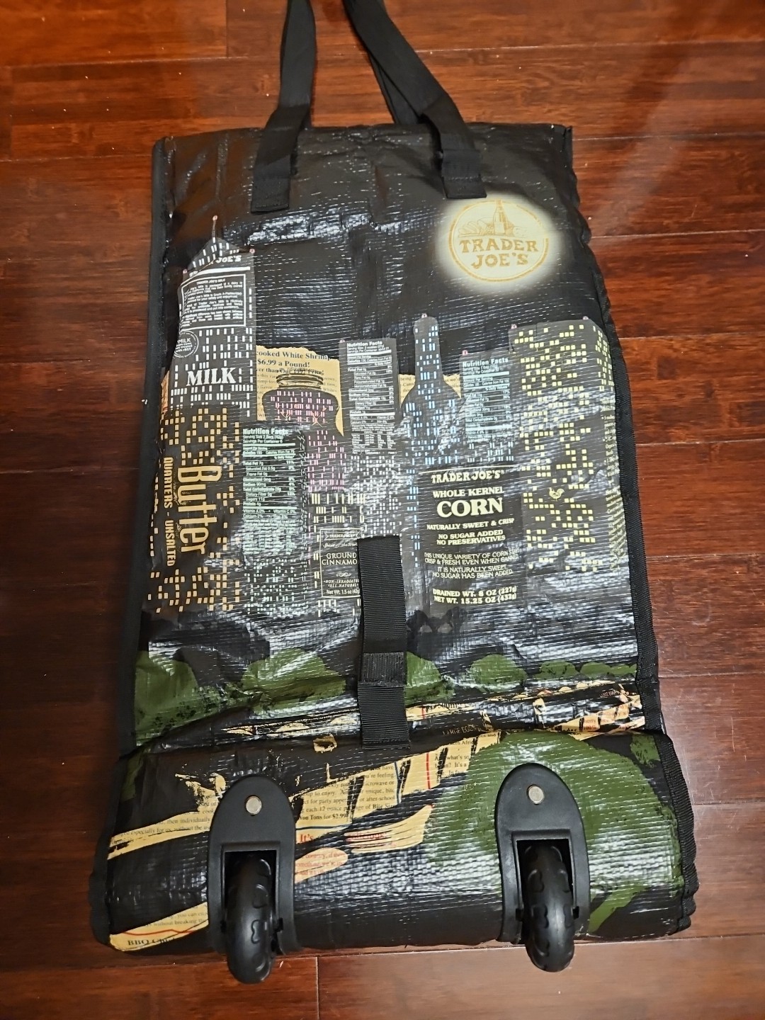 Trader Joe’s ROLLING BAG Nocturne Night View Tote Bag ~ ONE OF A KIND VERY RARE!