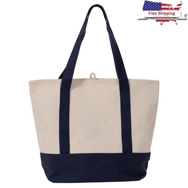 Deluxe Canvas Tote Bag Eco-Friendly Reusable Grocery Shopping Bag Durable Large