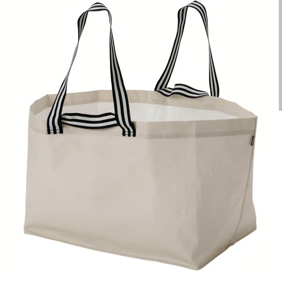 IKEA Large Shopping Bag Tote Durable LightBeige,GÖRSNYGG 22.5×14.5×15.25″ 20Gal