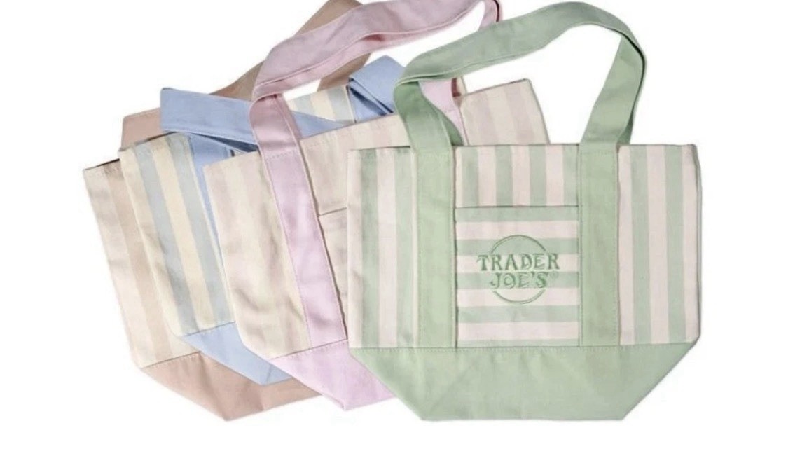NWT Trader Joe’s Striped Canvas Mini Tote Set of 4 Summer 2026 PRE ORDER