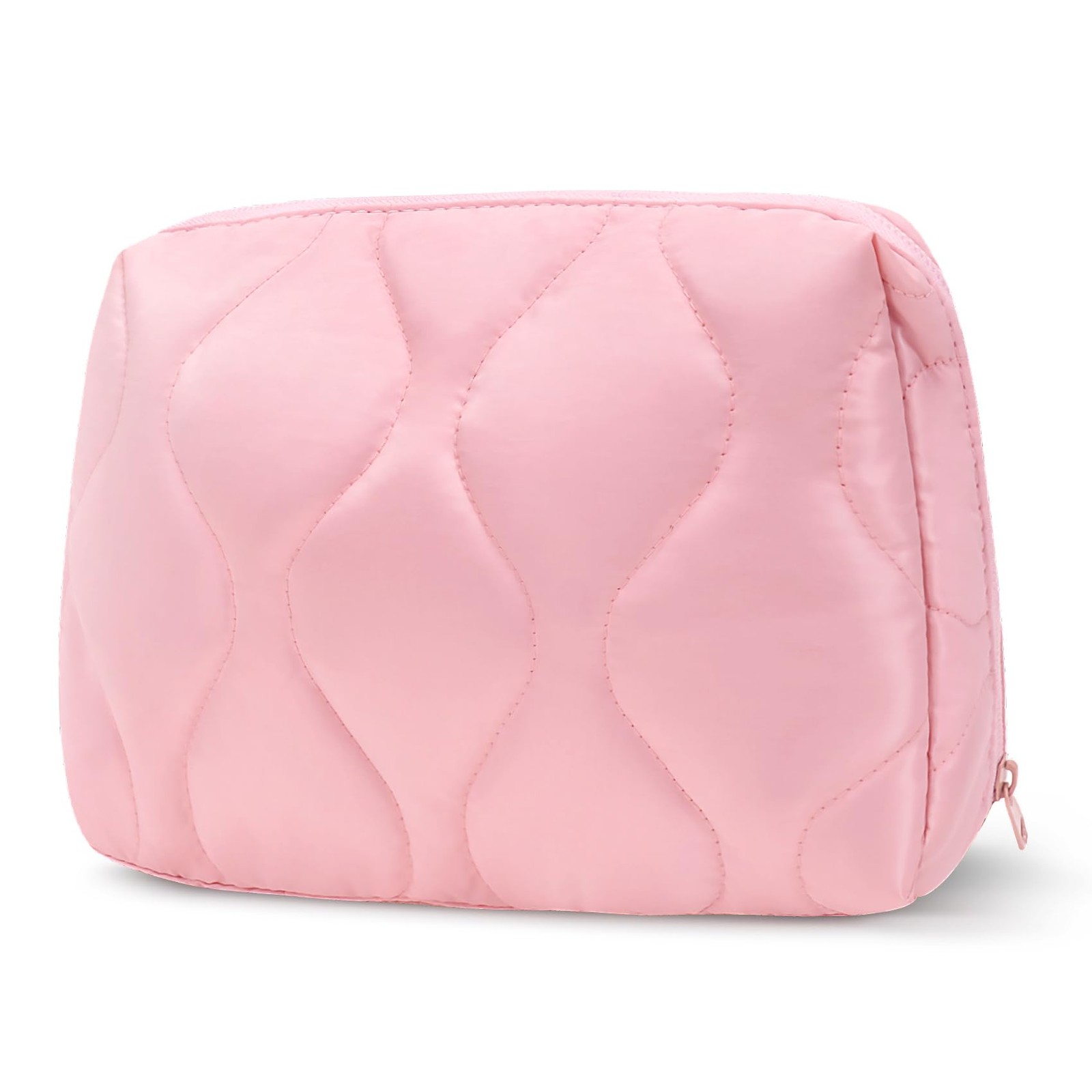 MOYLLOG Makeup Bag, Wide-open Cosmetic Toiletry Bag for Women, Pink