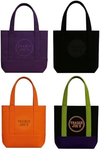 Trader Joe’s Mini Canvas Tote Bag LOT OF 4 IN HAND WITH TAGS WOW