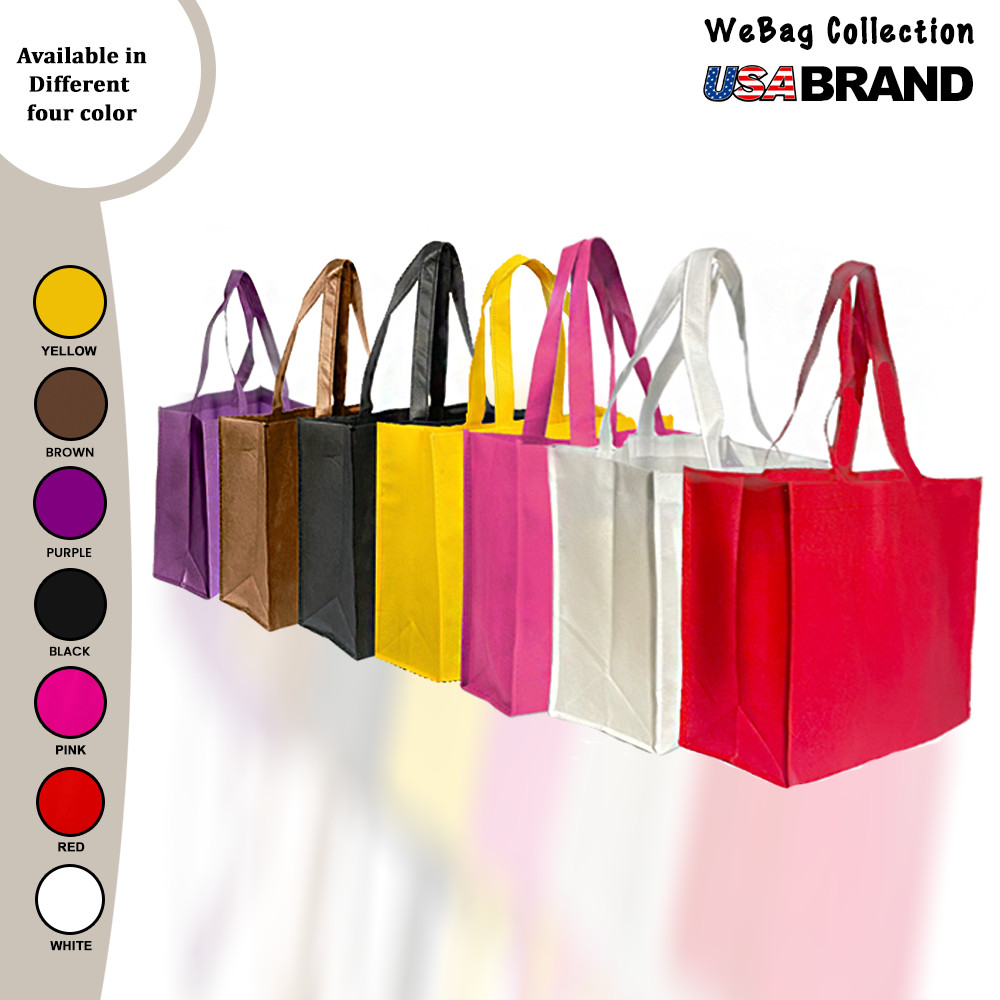 Shopping Bags Tote Bags Reusable Gift Promo Bag Large Wholesale 100 Pcs White