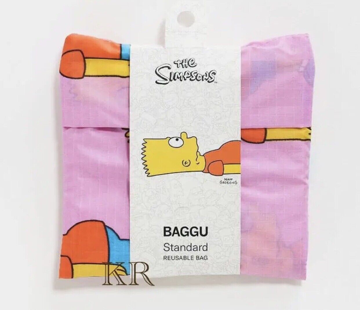 NWT Baggu X The Simpsons Bart Standard Reusable Bag Tote Sold Out US Seller Pink