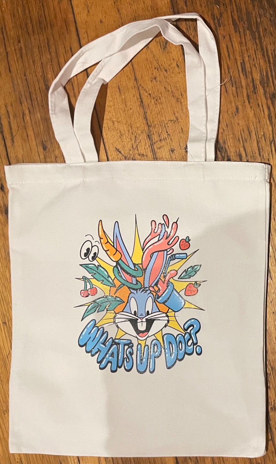 Bugs Bunny Whats Up Doc Looney Tunes Canvas Tote Bag Double Handles Free Post
