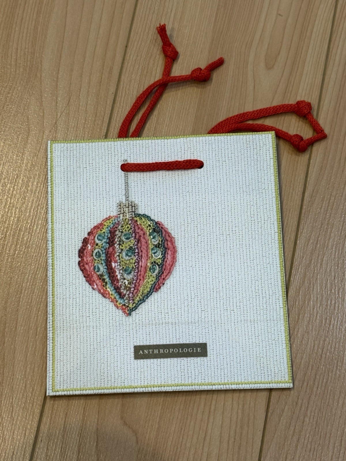 Anthropologie Christmas Ornament Set x 10 Paper Gift Bags 1 Medium + 9 Small NEW
