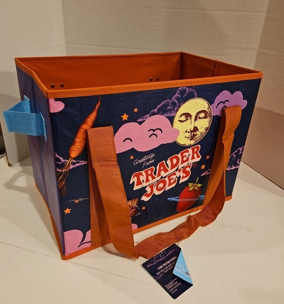New Trader Joe’s Stand Up Collapsible Reusable Grocery Tote Shopping Bag