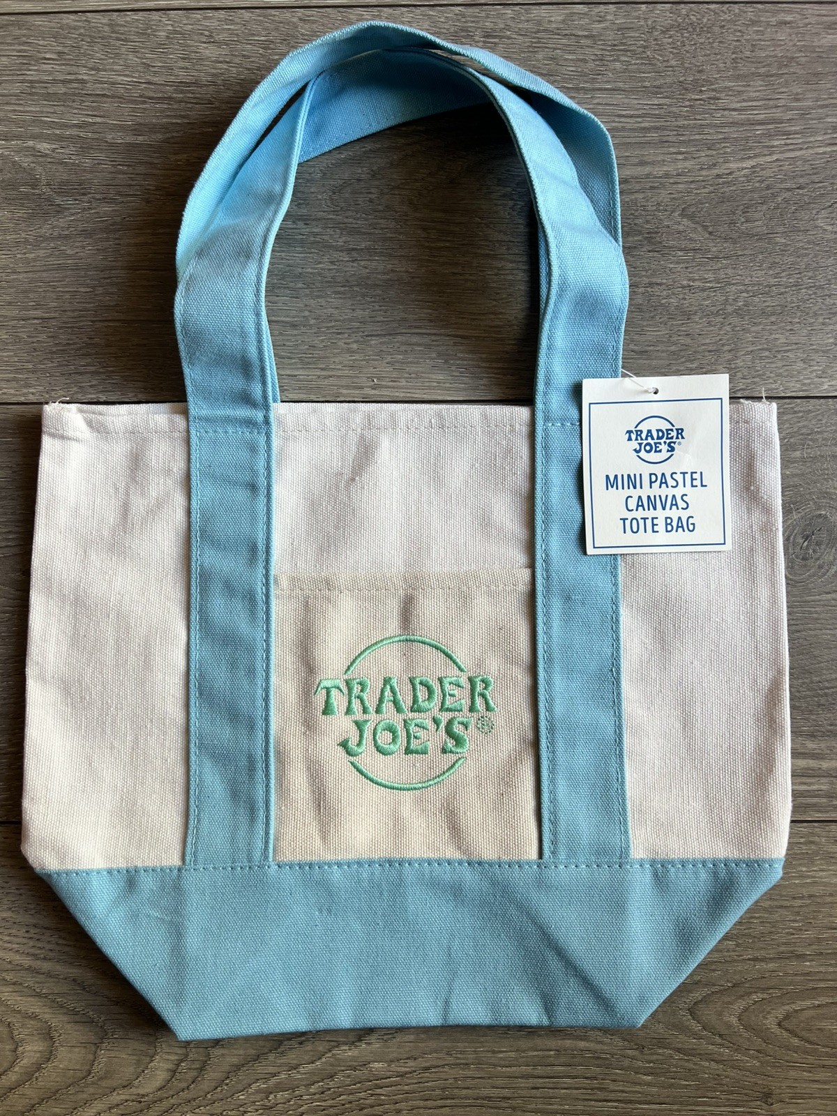Trader Joe’s Pastel Mini Tote BLUE NWT LIMITED EDITION