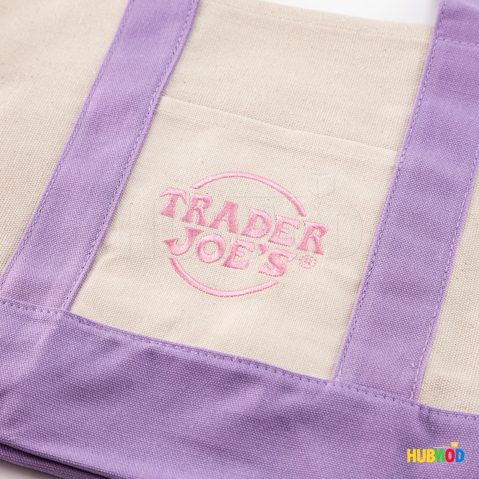 Trader Joe’s 2026 Mini Canvas Pastel Reusable Tote Bag Lavender – BRAND NEW