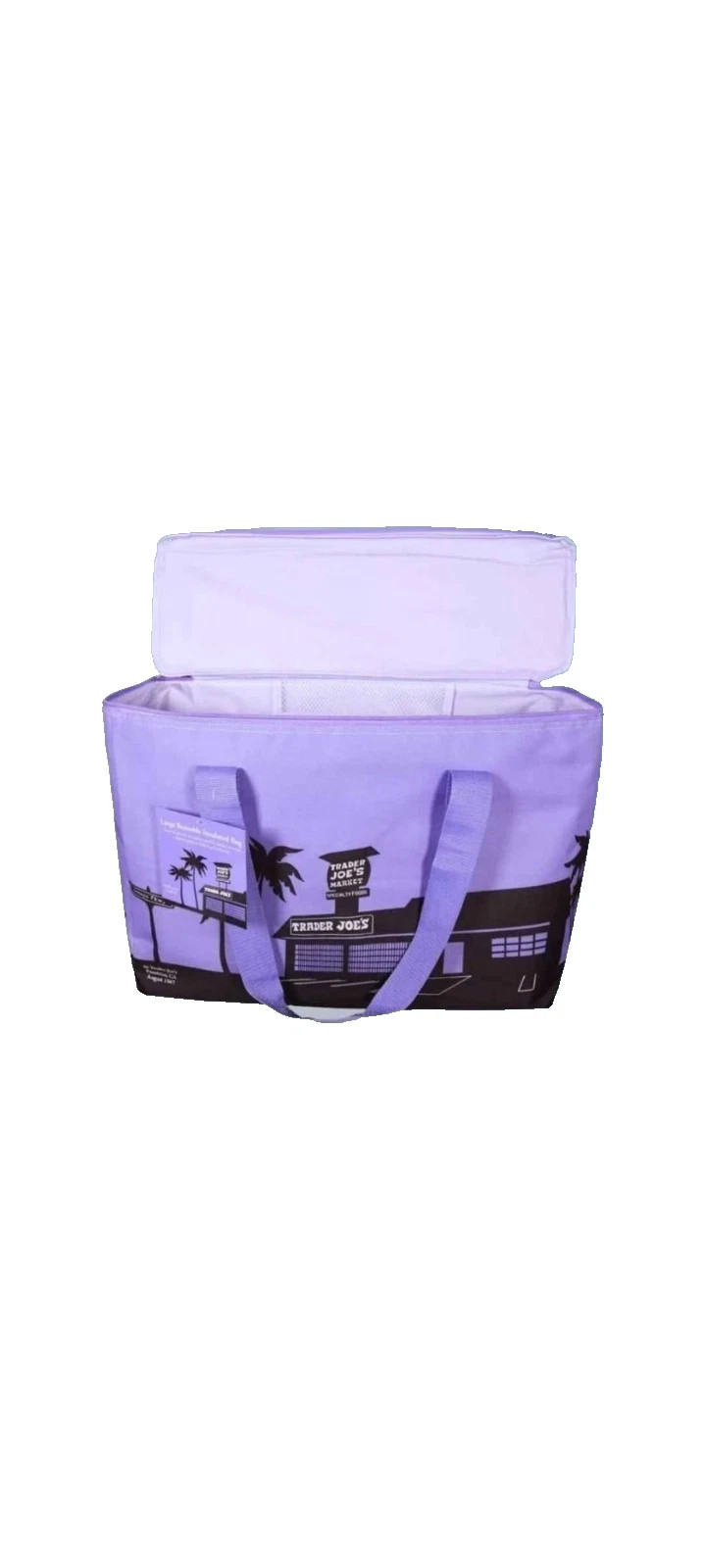 NWT Trader Joe’s Large Insulated Lunch Cooler Bag Lavender/Purple/Lilac