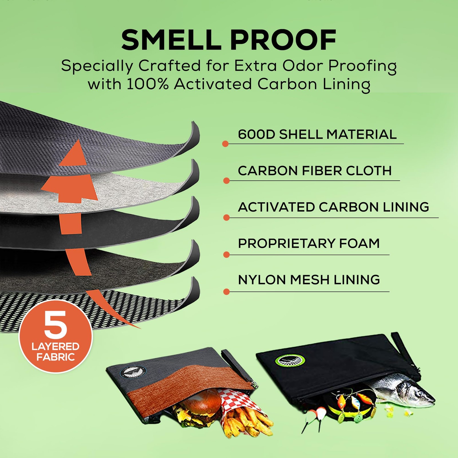 Small Smell Proof Bag 6″ x 4″, Container, Dog 6″x4″, Black