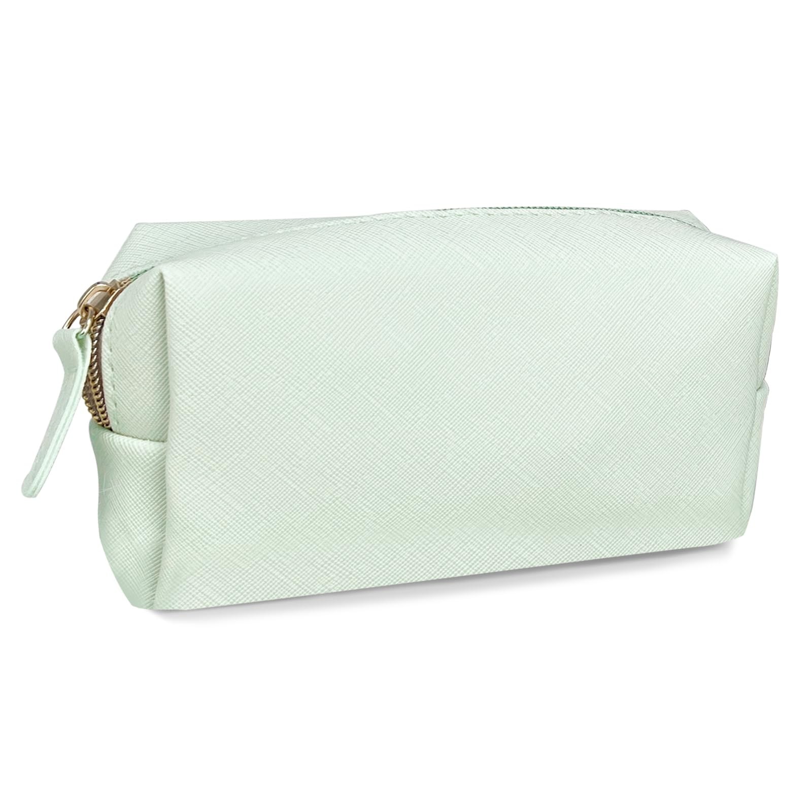 Leather Makeup Bag Set – Womens Small Cosmetic for Purse with Green