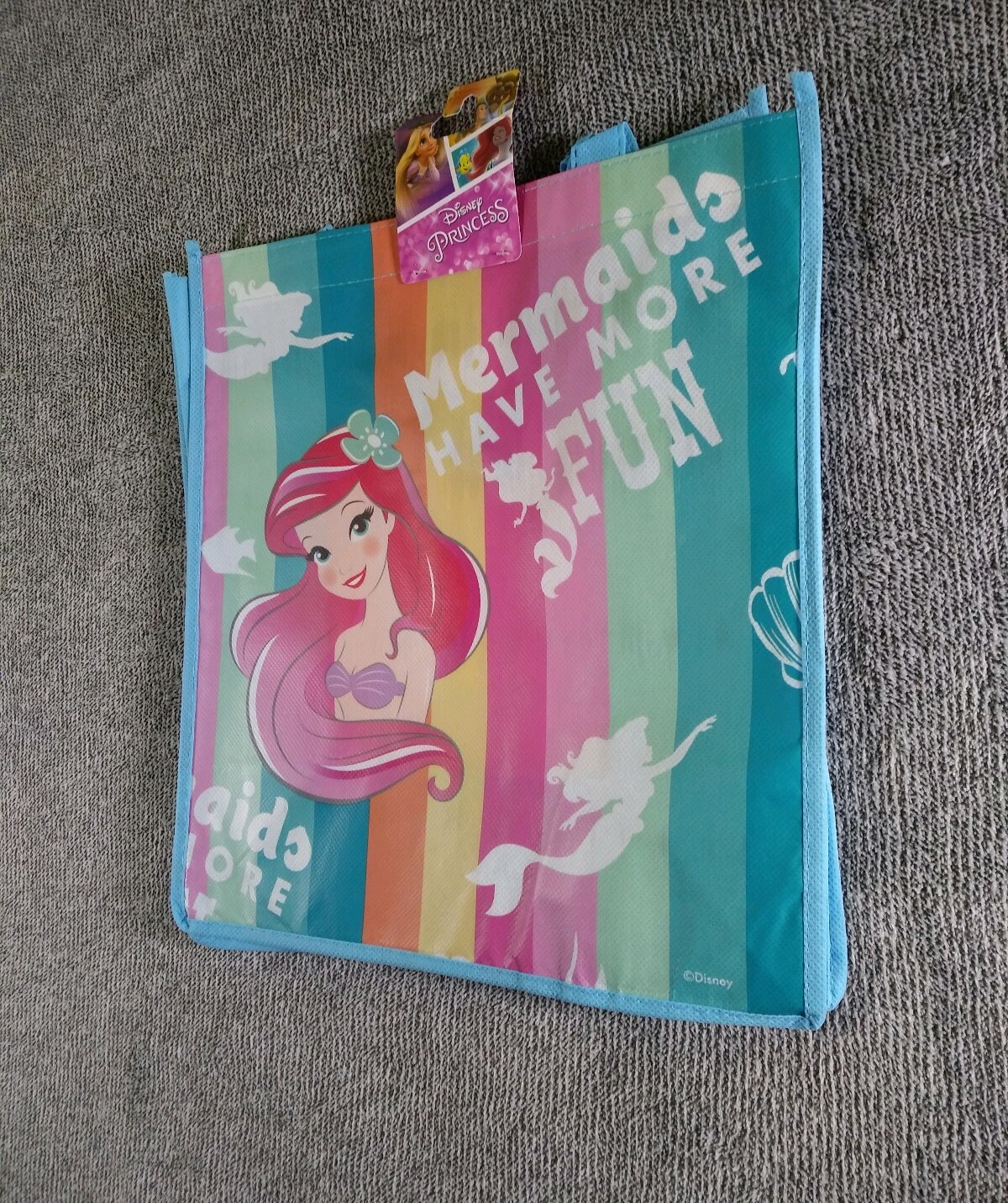 4X Disney Little Mermaid reusable Handle tote bags Fill toys in,Party,Beach Bag