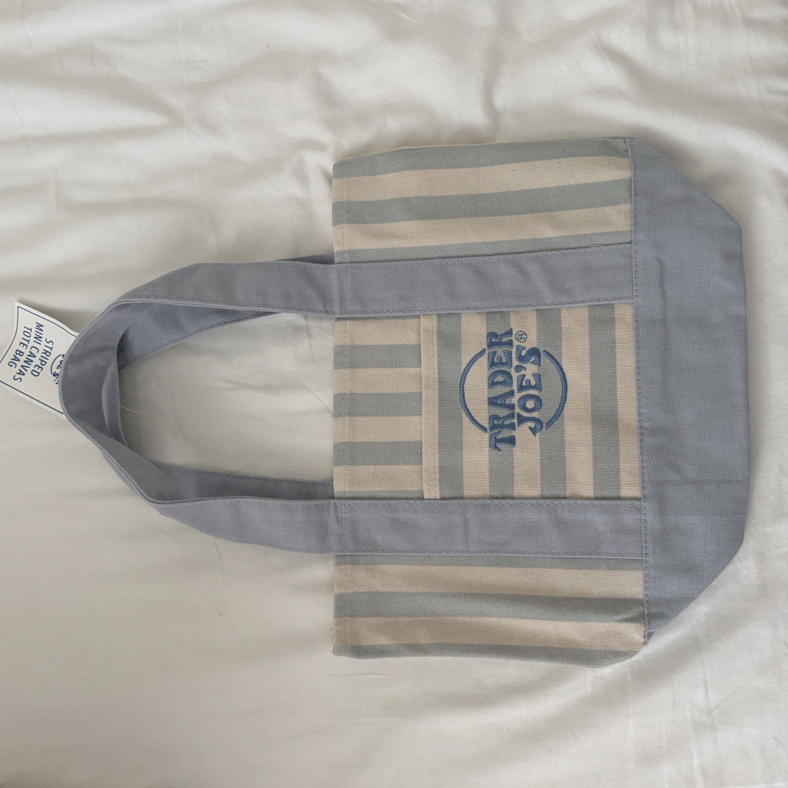 Trader Joe’s Striped Canvas Mini Tote Bags, Small 10×10 in