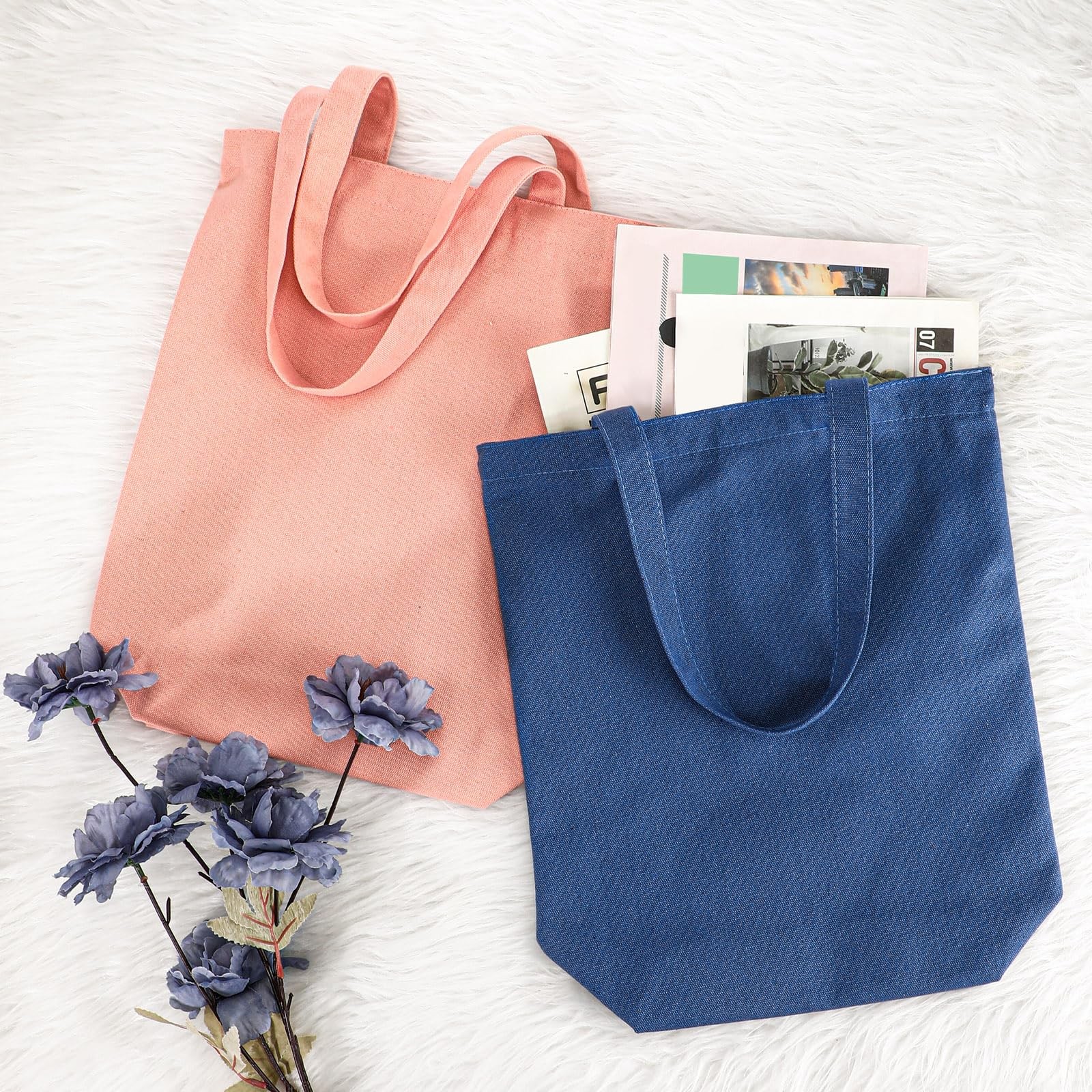 Canvas Grocery Shopping Tote Bags Bulk with Zipper Employee Coworker Apprecia…